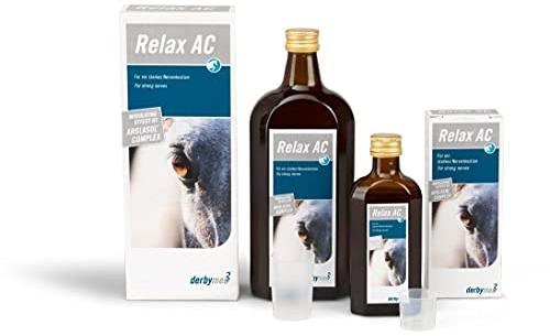 Derbymed Relax AC | 500 ml | Flüssiges Ergänzungsfuttermittel für Pferde | Zur Minderung übermäßiger Stressreaktionen von Pferden | Erregungsmodulierender Effekt | ADMR-konform