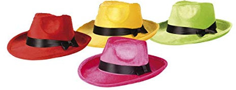 B04082 neon grün Gangsterhut Partyhut Discohut Hippiehut