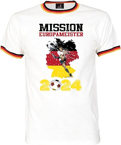 EM 2024 T-Shirt – zum Feiern der Fußball Europameisterschaft - Trikot mit Motiv für Herren und Damen in Größe L
