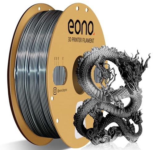 Eono Schwarz Weiß Gradientenfarbe PLA Filamnet 1.75mm, 3D Drucker Filament, Silk Verlauf Dual PLA, 1kg Spule +/- 0,03 mm(2.2lbs), Silk Schwarz Weiß