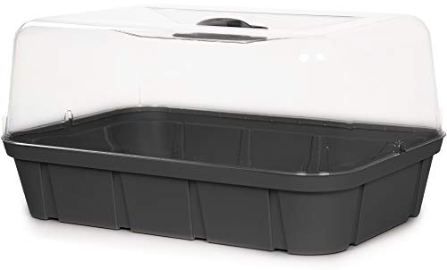 Ondis24 Anzucht Gewächshaus Mini, Balkon, Frühbeet mit Belüftung, Ventilationsöffnungen, Anzuchtbeet für Jungpflanzen (Anthrazit)