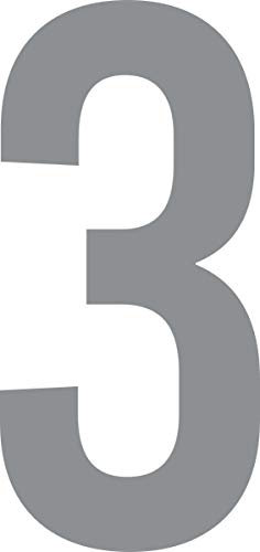 ShirtInStyle Zahlen selbsklebende Aufkleber, von 2-20cm Höhe, Mülltone, Haustür, Basteln, Boote, Nummern, Kennzeichen, Ziffer 3-8cm, Farbe silber