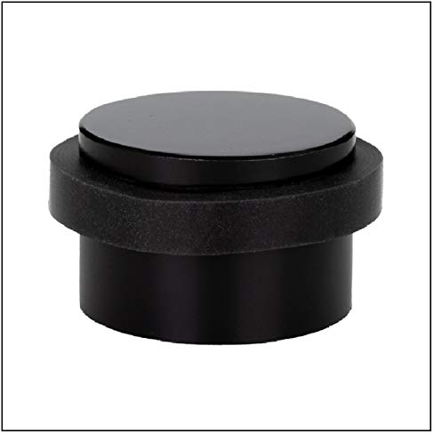 Klebe-Türstopper | 35 x 19 mm | Schwarzer Gummi aus Natursilikon | Edelstahl AISI 304 Finish Schwarz lackiert | Einfache Befestigung | 100% zweckmäßig | Mod. I-140| EVI Herrajes