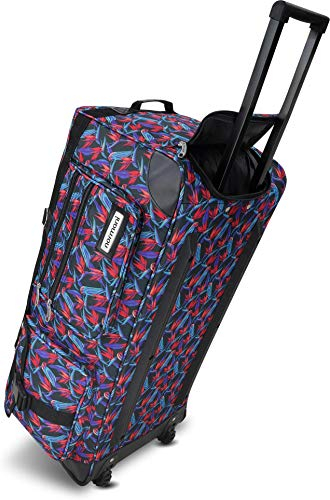 normani XXL Reisetasche mit Trolleyfunktion Trolleykoffer mit Rollen und Verstärkungsstreben Farbe Pally Parrots / 100 Liter