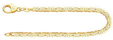 EDELIND Königskette Gold 333 Echtgold Armkette 2.3 mm mit Stempel aus Gelbgold, Goldarmband aus Deutschland, Herrenschmuck mit Karabinerverschluss, Länge 18.7 cm, Gewicht ca. 6.2 g.