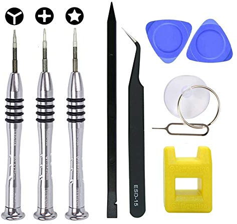 ABMRO Kit d'outils de réparation de tournevis pour iPhone, PH000 + 0,8 mm Star P2 Pentalobe, Y0.6 Tri-Point Y000 Tri-Wing Screworiver pour Apple iPhone X/8/8 Plus, 7/7Plus, 6P/6S/6/5S/5/ 5C
