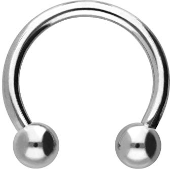 PIERCINGLINE Titan Hufeisenring Piercing Ring Ohr Nase Septum Lippe Intim Silberfarben 1,2 x 6 mm