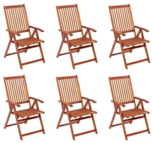 vidaXL 6X Akazienholz Massiv Gartenstuhl Klappbar Stuhl Stühle Klappstuhl Holzstuhl Essstuhl Gartenmöbel Balkonstuhl Terrassenstuhl