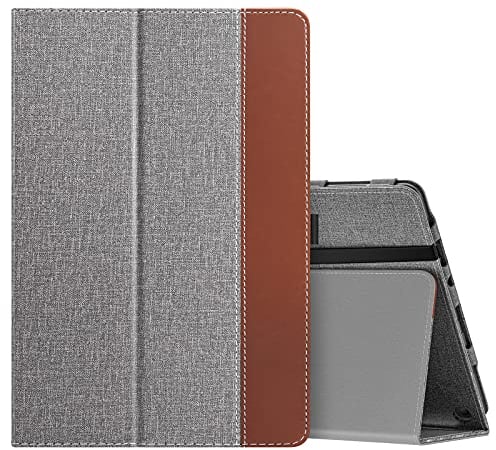MoKo Hülle Kompatibel mit All-New Amazon Fire HD 10 & 10 Plus Tablet (13./11. Generation, 2023/2021) 10,1, PU Leder Ständer Tablet Hülle mit Auto Schlaf/Aufwach Funktion, Jeans Grau