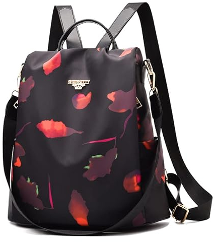 ShePretty Sac à Dos Femme Étanche Anti-vol Sacs, Papillon Noir-3