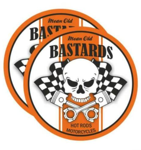 cut-it folientechnik & design 2X Old Bastards Aufkleber 8cm Kult Sticker Skull Oldtimer Auto US Car USA Muscle V8 Hotrod Oldschool Vintage Ratte Motorrad Biker