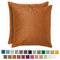 Blumtal 2er Set Kissenbezug 45x45 cm Braun - dekorativer Samt Kissenbezug mit verstecktem Reißverschluss, Kissenhülle für Zierkissen Deko-Kissen Polster Sofakissen & Couchkissen, waschbar