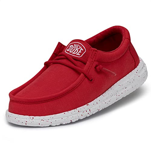 Hey Dude Wally Youth Slub Canvas, Moccasin Bambini e ragazzi, Rosso, 31 EU