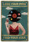 GLOBLELAND Record Woman Music Vintage Metal Tin Sign Plaque Poster Retro Metal Wall Decorative Tin Signs 8×12inch for Home Kitchen Bar Coffee Shop Club Decoration