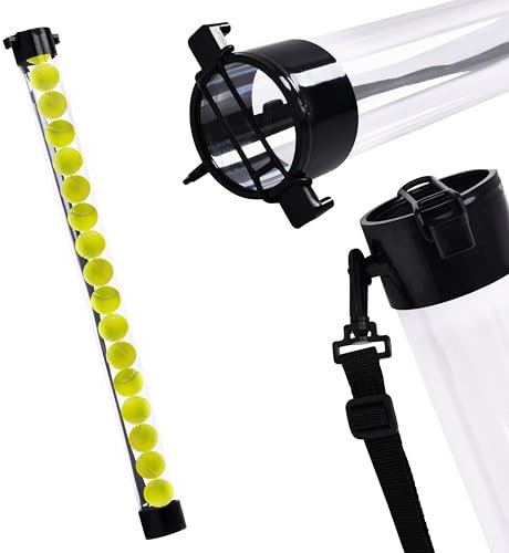 Effekt Manufaktur Tennisballsammler für 14 Bälle, mit Tragegurt - Leichtes und Robustes Design für einfaches Handling und Transport der Bälle - Perfekt für Training und Wettkampf - 94x7,4x7,4 cm