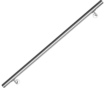 Vigevee Main courante en acier inox 140 cm, rampe d'escalier main courante murale mur escalier avec support mural et embouts, rampe d'escalier intérieur et extérieur pour escalier, balustrade, balcon