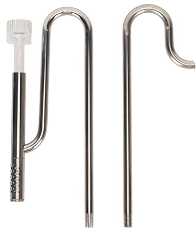 Juego de Pipa de Lirio de Vidrio Acuático con Entrada y Salida de Lirio, Skimmer de Superficie de Lirio, Salida de Entrada de Acero Inoxidable con Soporte Acrílico para Filtro (Entrada de Agua de 16