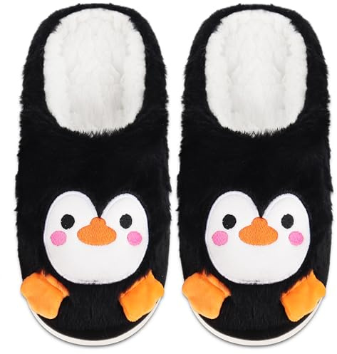 Merclix Hausschuhe Damen Winter Geschenk für Frauen Pantoffeln Damen Warme Kuschel Plüsch Rutschfeste Lustige