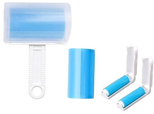 Reusable Portable Lint Roller 4 Pack, Washable Sticky Lint Roller Travel Pet Hair Remover Brush Include Medium/Mini Size Cleaner for Clothes, Cat Dog Hair, Funiture