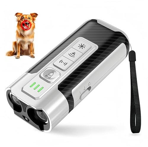 Rechargeable Anti Barking Devices for Dogs, Upgraded Ultrasonic Dog Repeller Barking Deterrent Devices, Adjustable Dog Barking Control Devices with LED Light Indoor Outdoor for Small Medium Large dog