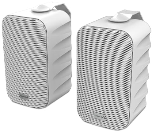 Audibax Delta 42 BT WhiteBluetooth-Lautsprecher, Hochleistungs-Aktiv-Lautsprecher für die Wand, Bluetooth-kompatibel, hoher Frequenzbereich (90 Hz - 20 kHz), Surround-Sound