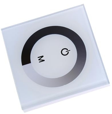 Single Color Touch Panel Dimmer Wall Switch Controller LED Light Strip DC 12V-24V Indoor and Outdoor Use (White)