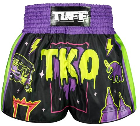 Tuff Sport Muay Thai Boxing Shorts, Retro Styles, Classic Slim Cut, MMA, Kickboxing, Workout Set