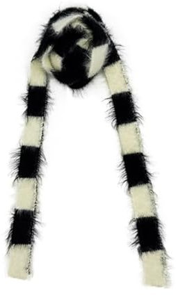 GMBYLBY Frauen Dünner Schal Dünne Streifen Gürtel Krawatte Schal Tasche Wrap Halsband Subkultur Schal Für Y2K Halstuch Für Frauen