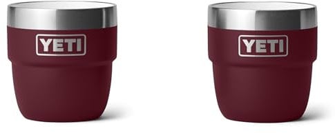 YETI Rambler Espresso Cup, Vacuum Insulated Stainless Steel Stackable Cup, Wild Vine Red, 2 Pack 4 oz (118 ml)