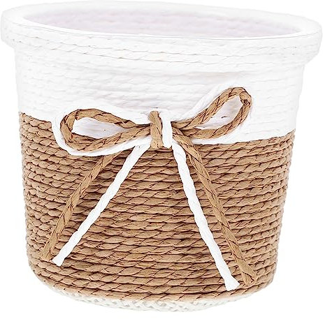 MERRYHAPY Panier De Jardinière Tissé À La Main Panier Tissé pour Plantes Jardinière De Fleurs Tissée Décoration Maison Pastoral