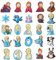 Fro_zen Shoe Charms 26pcs Different Decoration for Teens Adults Clog Accessories Party Favor