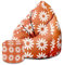 DreamRoots Sitzsack Erwachsene mit Füllung 80x80x120cm - Bean Bag Chair - Sitzsäcke mit Lehne und Hocker und Bezug - Sitzsack Sessel - Chill Sessel Velvet Scandinavian Autumn