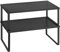 SONGMICS Spice Racks, Set of 2 Cupboard Organisers, Kitchen Storage, Stackable, Expandable, Metal Counter Shelves, Ink Black KCS401B01