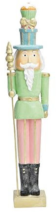Generisch Figur Nussknacker Pastell Mint rosa 42 cm hoch Deko Figuren Weihnachtsdeko Weihnachten Dekoration Trend modern