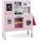 HOMASIS Kinderküche Holz, Spielküche mit Zubehör, Kinderspielküche mit Licht & Sound, Spielzeugküche mit Spüle Herd Ofen Mikrowelle Waschmaschine, Küchenspielset für Kinder ab 3 Jahre, Rosa (Groß)