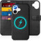 TUCCH Wallet Case for iPhone 16 Plus (6.7) 2024, 2-in-1 Detachable Magnetic PU Leather Stand Flip Case with[RFID Blocking][Wireless Charging][Card Holders]Protective Shockproof Removable Folio, Black