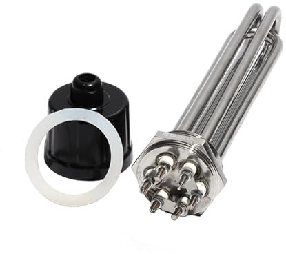 KAYOUDE 2 Zoll BSP/DN50 Alle 304 Edelstahl Heizelement for Solar Wasser Tank 220V/380V 3KW/6KW/9KW/12KW Elektrische Heizung Pip Elektrische Warmwasserbereiter(380V,6KW 255mm)