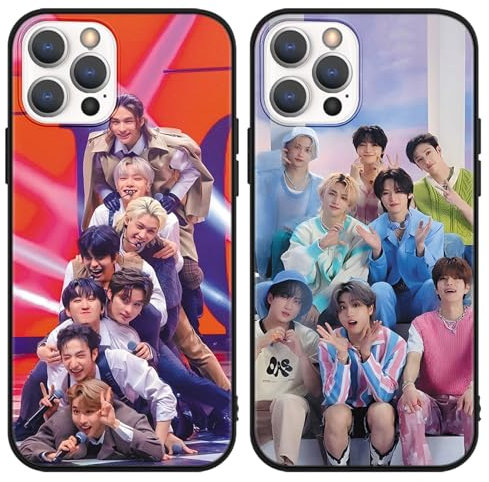 nurkorki 2 Stück Schwarz Handyhülle für Samsung Galaxy A05 4G Hülle 6,7,Kpop Stray Kids Skzoo Muster Design Aesthetic Schutzhülle für Mädchen Frauen Skz Fans Cover,Silikon TPU Stoßfest Case,Comics