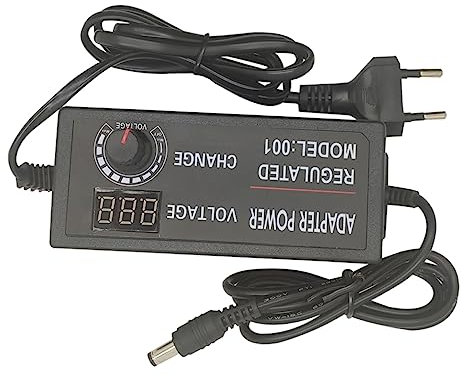 Angoily Adaptador De Corriente Universal 60W 3 12V 5A con Pantalla Digital para Tiras De LED Adaptador De Voltaje Ajustable con Enchufe EU