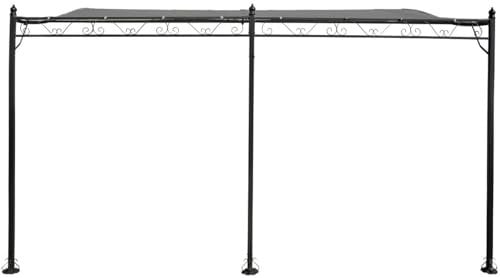 Habitat et Jardin Pergola tonnelle adossée en métal - 3 x 4 m - Gris