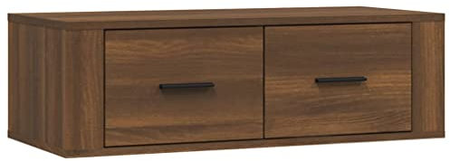 Genérico Wenjingqi Mueble TV colg Madera contrachapada Roble marrón 80x36x25cm, Marrón 816839