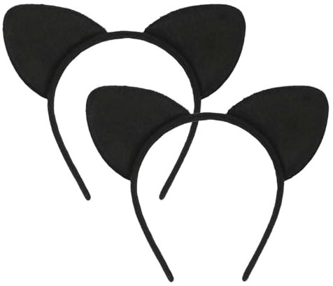 2 Stück Katzenohren Haarreif,Damen Haarreifen Katze Ohren,Fasching Kostümkarneval,Kinder Katzen Accessoires,Erwachsene Catwoman Kopfschmuck Set,Katzenkostüm Mädchen,für Carnival,Themenparties,Cosplay