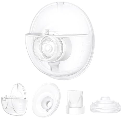 GOCROWEEN Full Set Milk Collection Cups Compatible with Momcozy M5, Not for Others, 160ml, Breast Pump Replacement Accessories for M5 Momcozy with Double Sealed Flange 24mm (Complete Set)