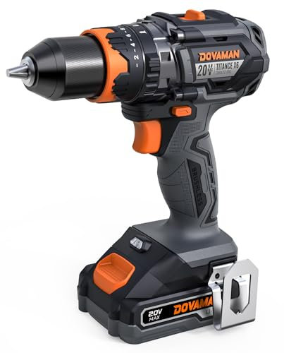 TITANCE X6 Advanced Cordless Drill Driver, 20V Brushless Impact Drill, 65Nm Max Torque, 36000 BPM, 2-Speed, 3-in-1 Function, 1/2 Metal Chuck, 2.0Ah Battery & Charger, DIY & Home Improvement Kit