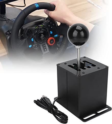 SustVita USB Gear Shifter, 7 R H Gear Shifter für PC USB -Simulationsspiel, kompatibel mit G29 G27 G25 G920, ideal für ATS -ETS -Dust -WRC -Sim -Rennspiele, arbeitet mit T300RS GT