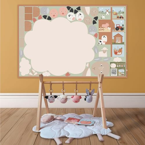 VmG-Store Cut & Sew Stoffpanel zum selbst Nähen 95cm Höhe Stoff als Panel mit Nähanleitung Dekoration für Kinderzimmer Kinder Babys (PN005 Farm)