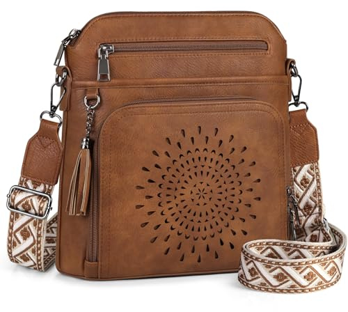 RAINSMORE Crossbody-Tasche für Damen, Leder, Umhängetasche, Designer-Damen-Schulterhandtasche, trendige Umhängetasche