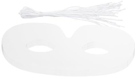 wellrun Lot de 20 demi-masques blancs vierges en papier à peindre pour fêtes, carnaval, Halloween, projets d'artisanat