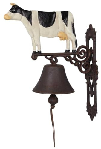 vianmo Wandglocke Türglocke Türklopfer Figürchen Gusseisen Kuh Bauernhof H 30 cm