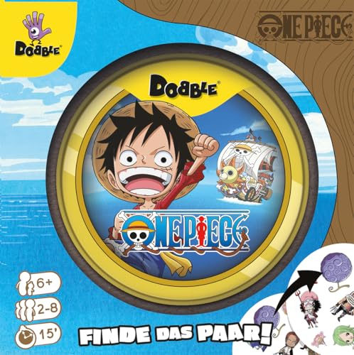 Asmodee, Dobble One Piece, Rasantes Familienspiel, Deutsch | Schnelles Reaktionsspiel mit Motiven aus dem One Piece-Universum für 2-8 Spieler, 15 Minuten, Kartenspiel ab 6 Jahren
